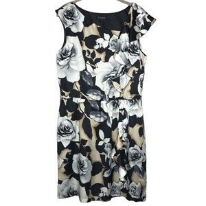 White House Black Market Size 14 Sleeveless Silk Floral Midi Dress